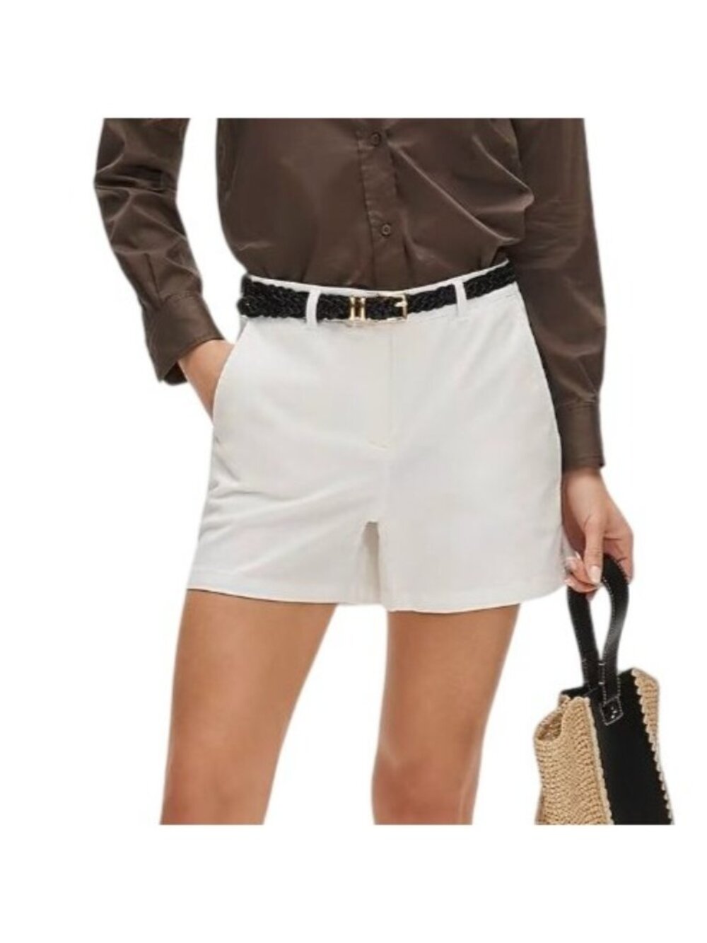 NWT J.Crew 4" Heritage Chino Short Sz 14 White High Rise Stretch Relaxed Classic